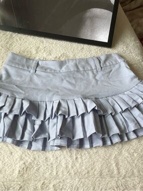 Hollister Light Blue Ruffle Mini Skirt